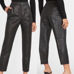 Express High Waisted Jacquard Sparkly Pleated Ankle Pants LONG